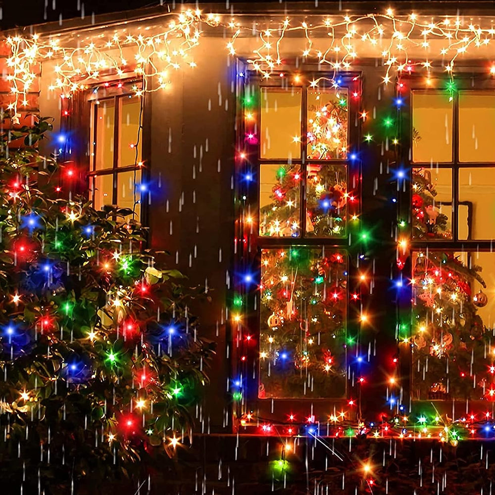 Solar Christmas String Lights Curtain Lights Led Christmas Twinkle Lights for Holiday