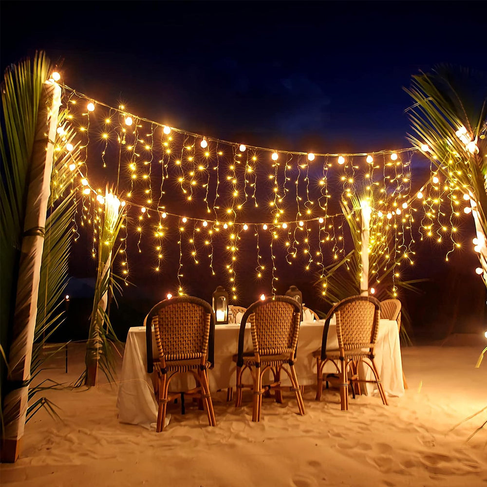 Solar Christmas String Lights Curtain Lights Led Christmas Twinkle Lights for Holiday