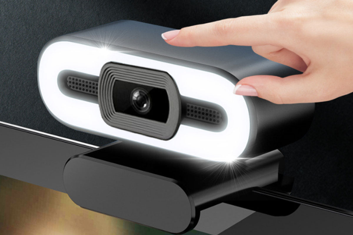 4K Webcam for PC with Light Computer Camera with Built-in Microphone Plug & Play USB Webcam