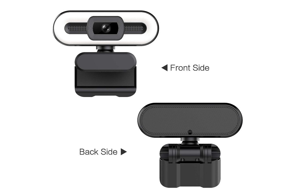 4K Webcam for PC with Light Computer Camera with Built-in Microphone Plug & Play USB Webcam