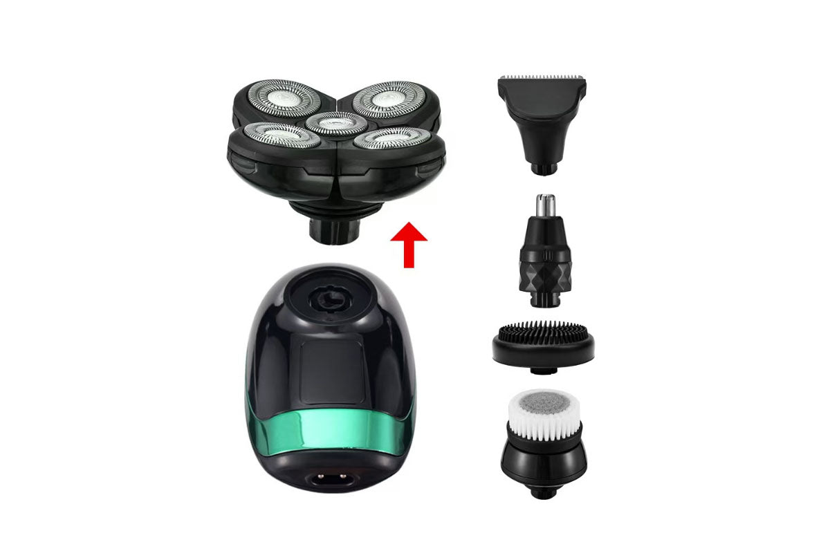 Detachable Head Shavers for Men 5 in 1 Electric Waterproof Digital Display Razor Wet/Dry Bald Head Shavers