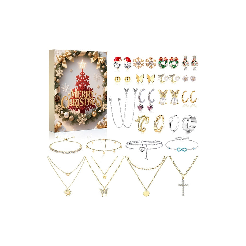 24 Days Christmas Advent Calendar Jewelry Kit