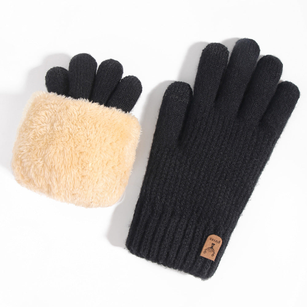 Full Finger Gloves Winter Touchscreen Plus Fleece Warm Gloves