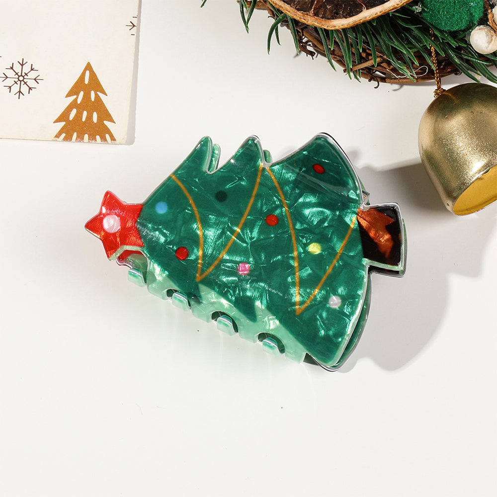Christmas Hair Claw Clips with Santa Gingerbread Man Design