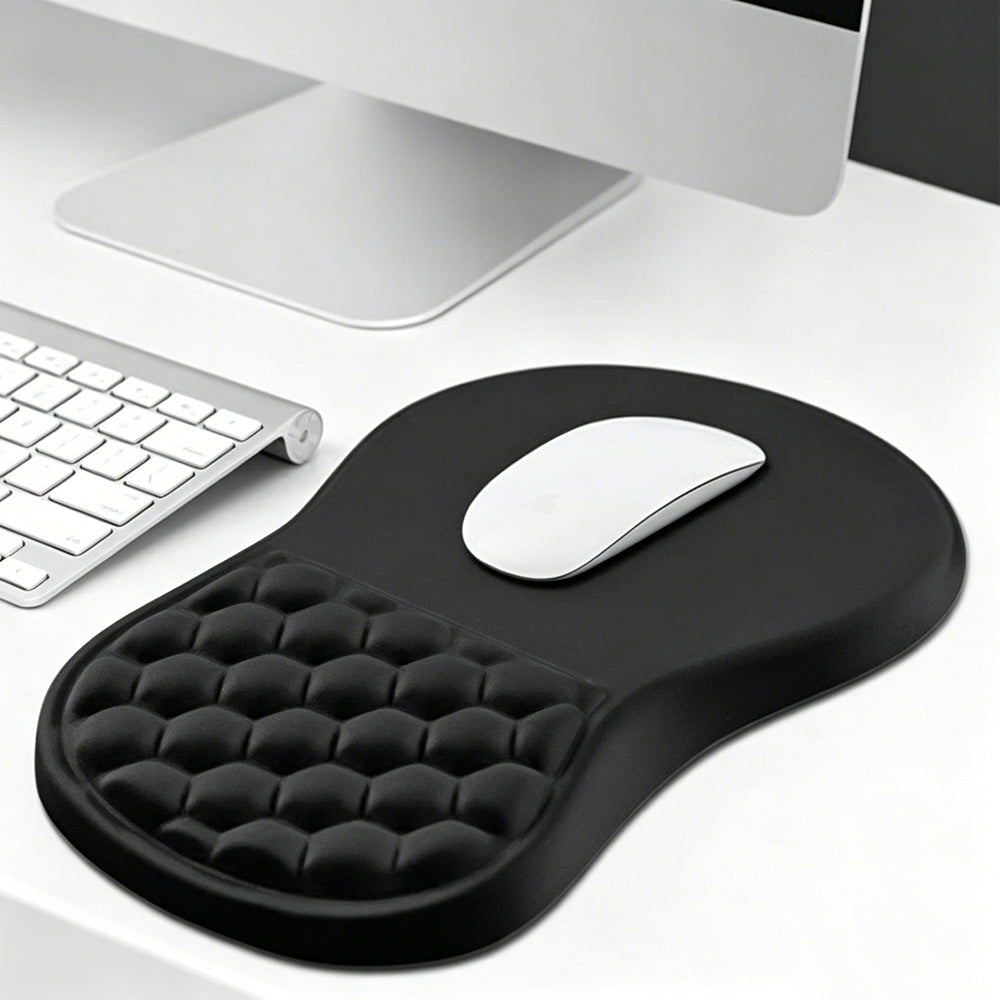 Ergonomic Mouse Pad with Wrist Support Massage Design Non Slip PU Base for Office Desk