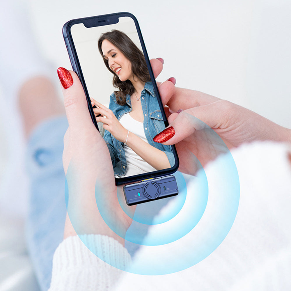 Wireless Lavalier Microphone with Charging Case for iPhone iPad Android