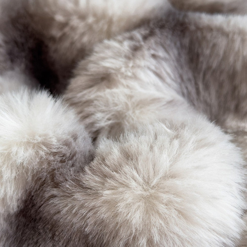 Faux Fur Fitted Sheet with Pillowcases-Grey