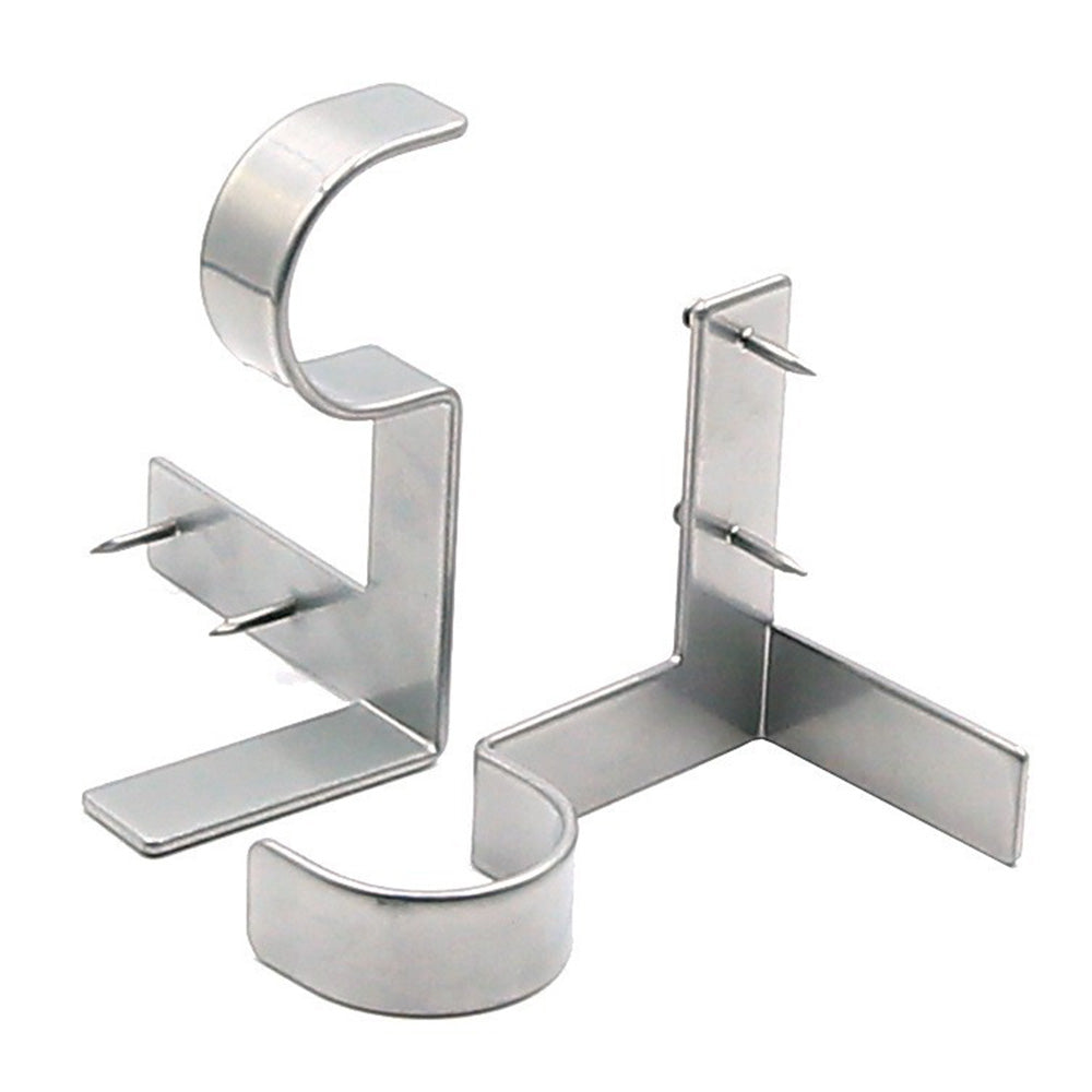 2Pcs Tap In Iron Curtain Rod Brackets for Wooden Window Frames
