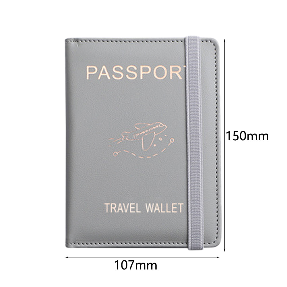 RFID Blocking Travel Passport Holder with Elastic Strap