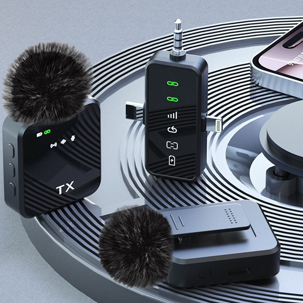 Wireless Lavalier Microphone Set with Noise Reduction