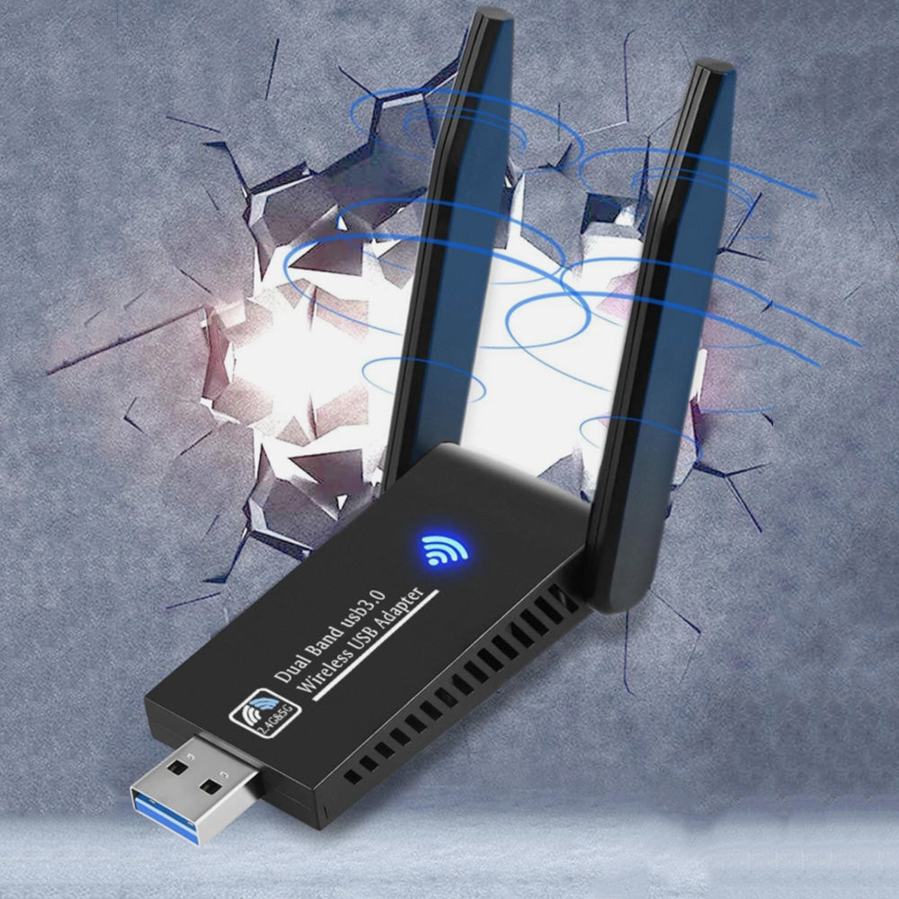WiFi Wireless Adapter with Bluetooth 5.0 Dual Band 1300Mbps USB 3.0 for PC and Mac