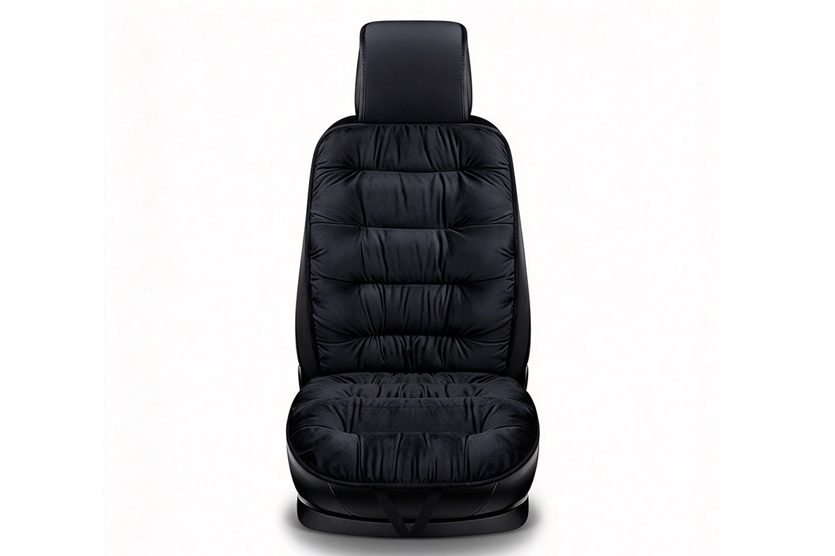 Single Winter Short Plush Auto Seat Cushion and Backrest Cover