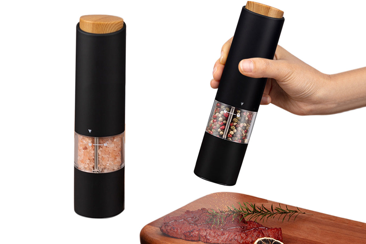 2PCS Electric Pepper Grinder LED Light Adjustable Coarseness