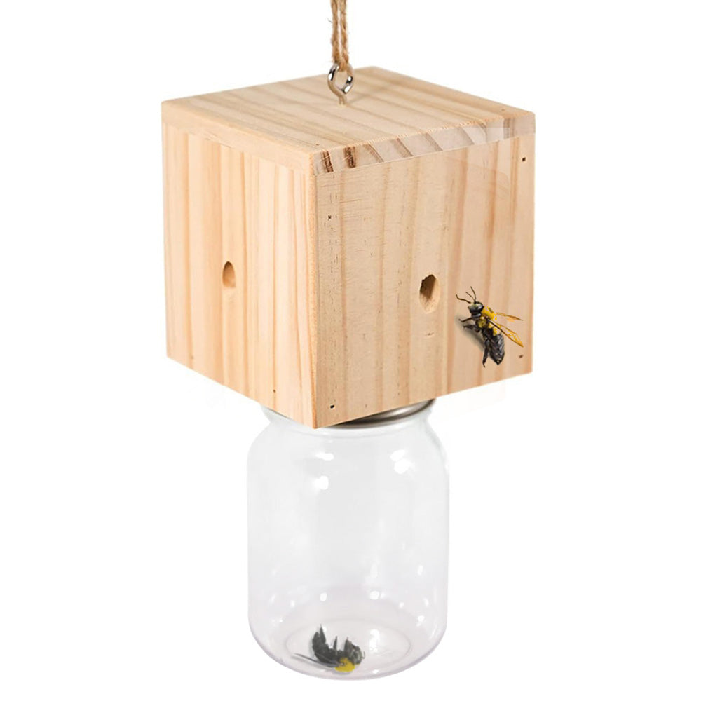 Wood Carpenter Bee Trap For Outside Cube Style Nature Hanging Carpenter Bee Traps
