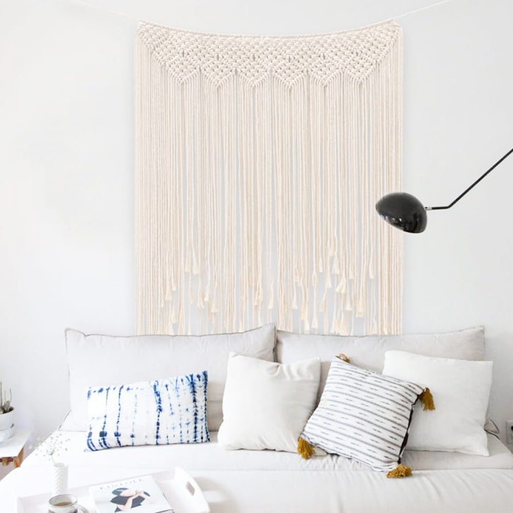 2X 100x115cm Boho Macrame Tapestry Woven Wall Hanging