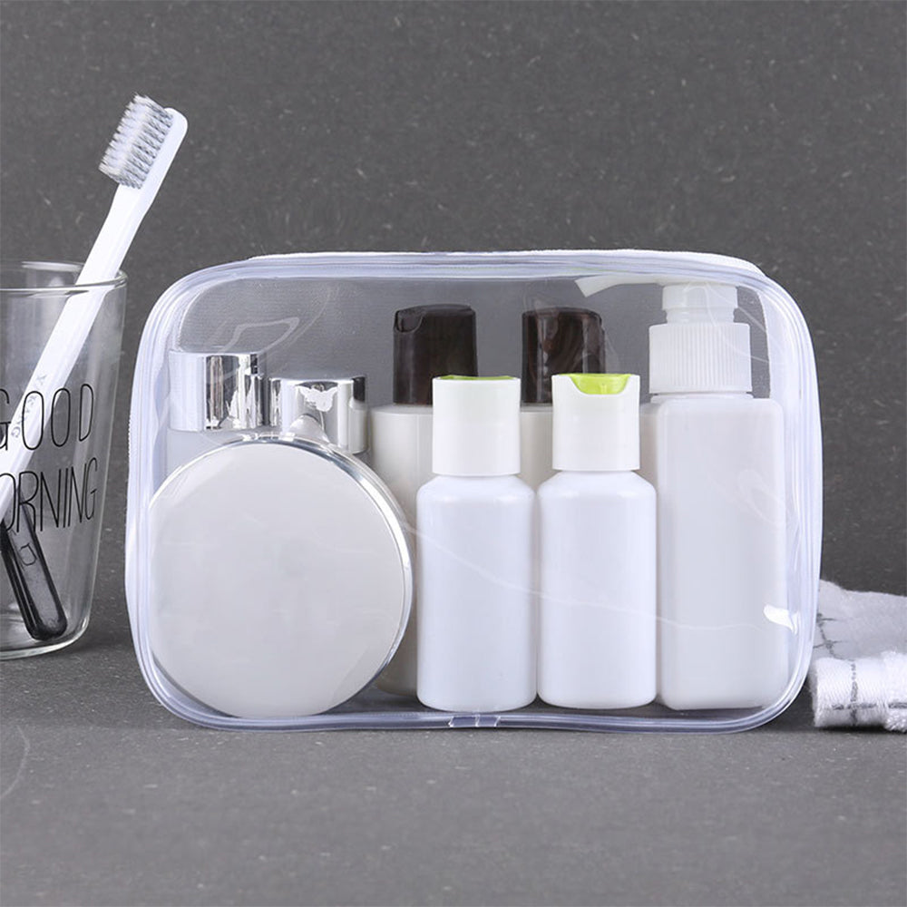 Travel Transparent Storage Bag PVC Zippered Clear Portable Cosmetic Bag