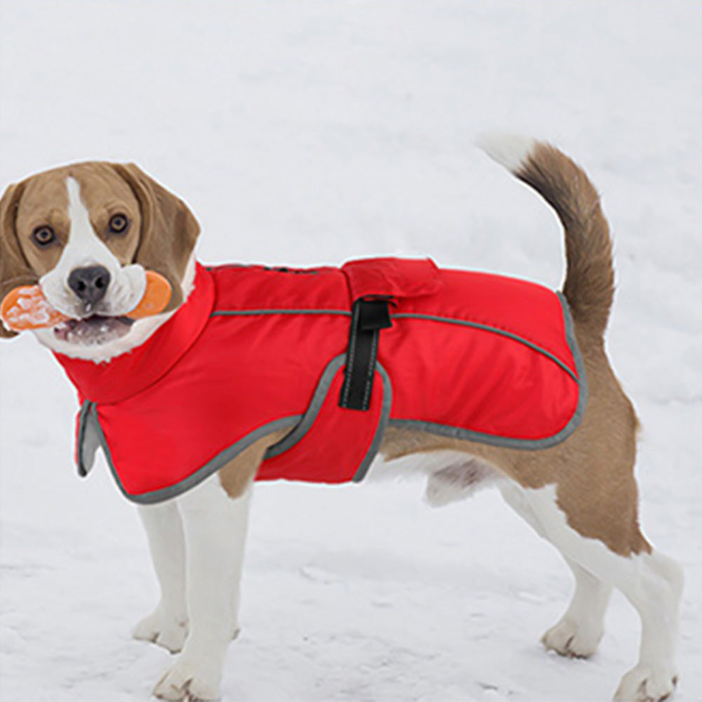 Winter Dog Coat-Waterproof Cold Weather Jacket for Small Large Breeds-Red