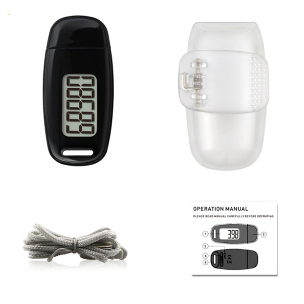 3D Pedometer for Walking Step Counter USB Rechargeable Step Tracker with Backlight