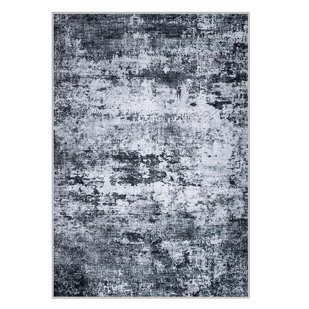 Nordic Crystal Velvet Rug Soft Non Slip for Bedroom Living Room Bedside Floor-Black