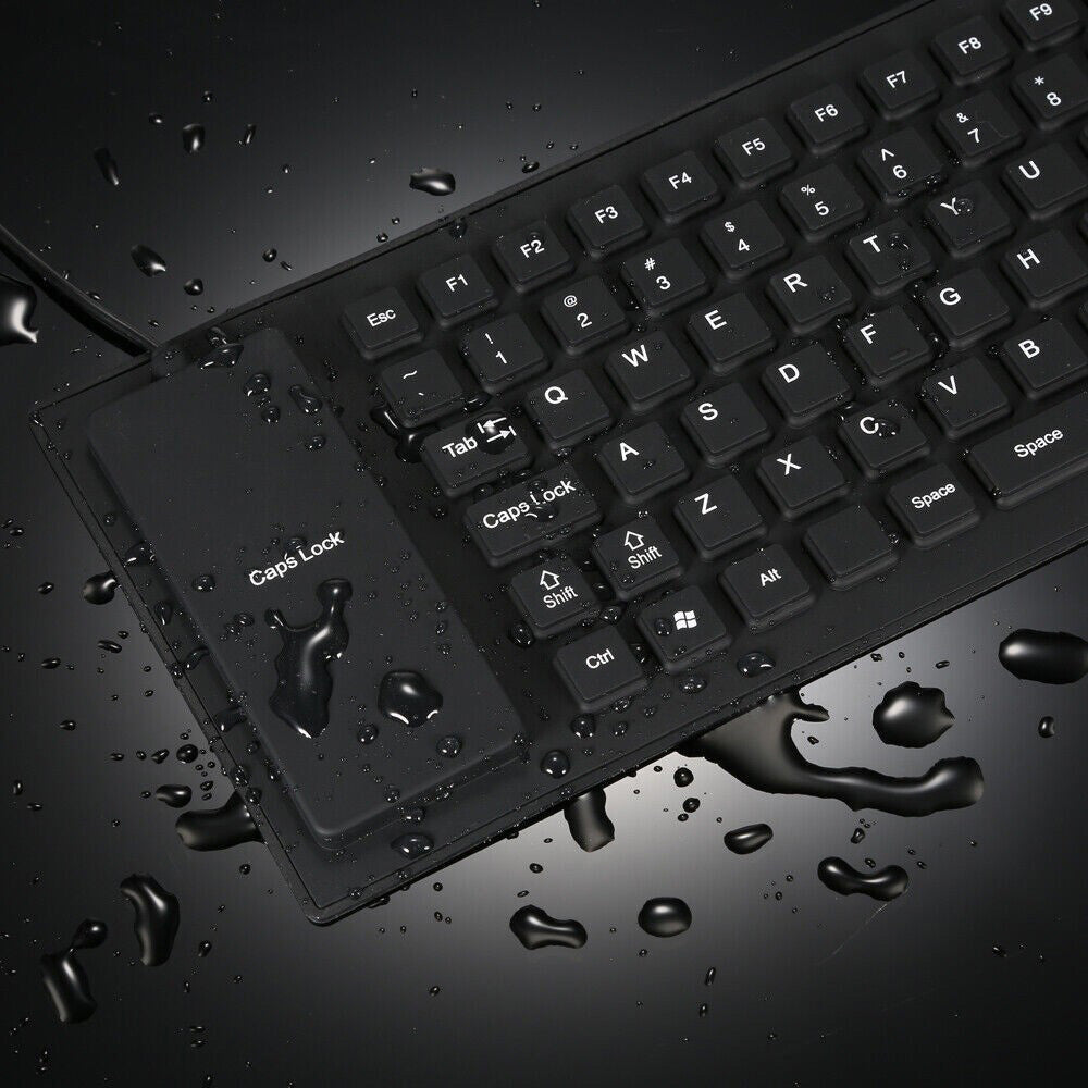 Waterproof Silicone Foldable Flexible Full Size USB Keyboard