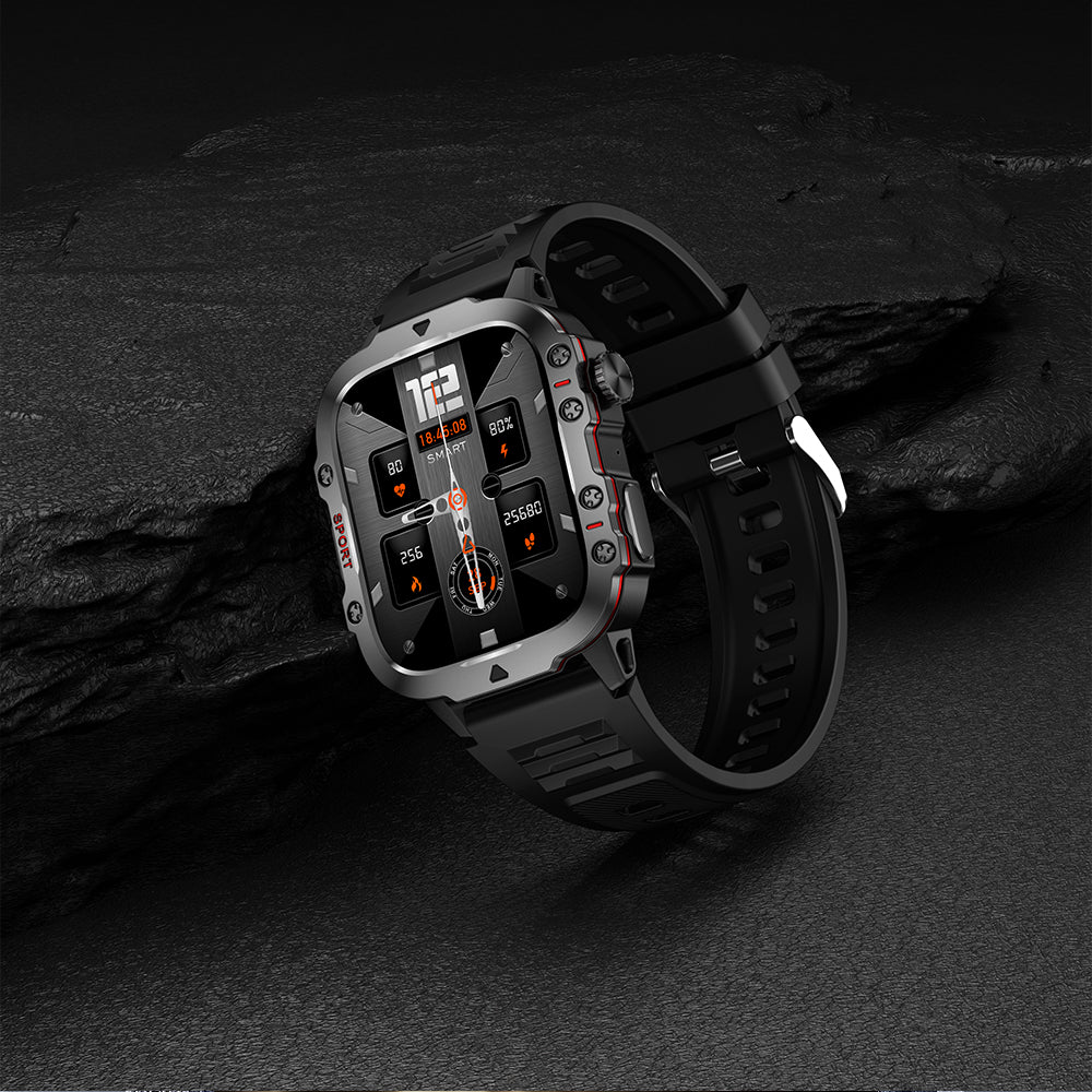 1.96-Inch Smart Watch with Heart Rate Monitor Voice Assistant and 100+ Sports Modes
