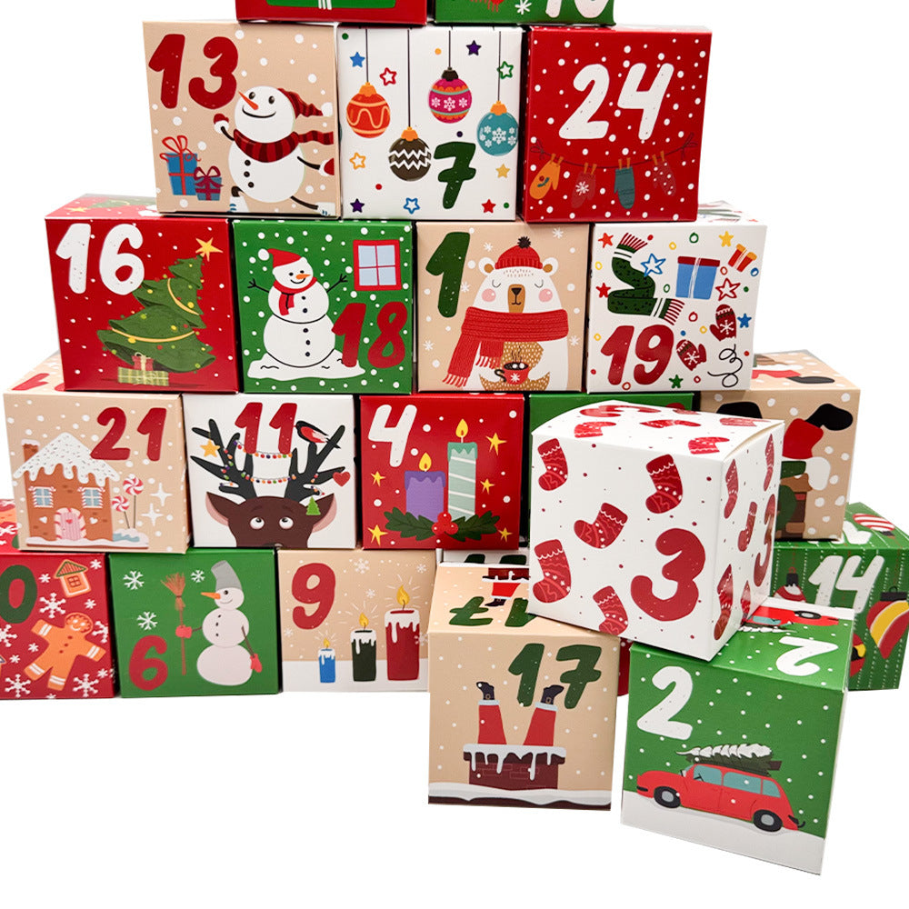 24 Pack DIY Christmas Advent Calendar Boxes 24 Days Countdown Gift Boxes