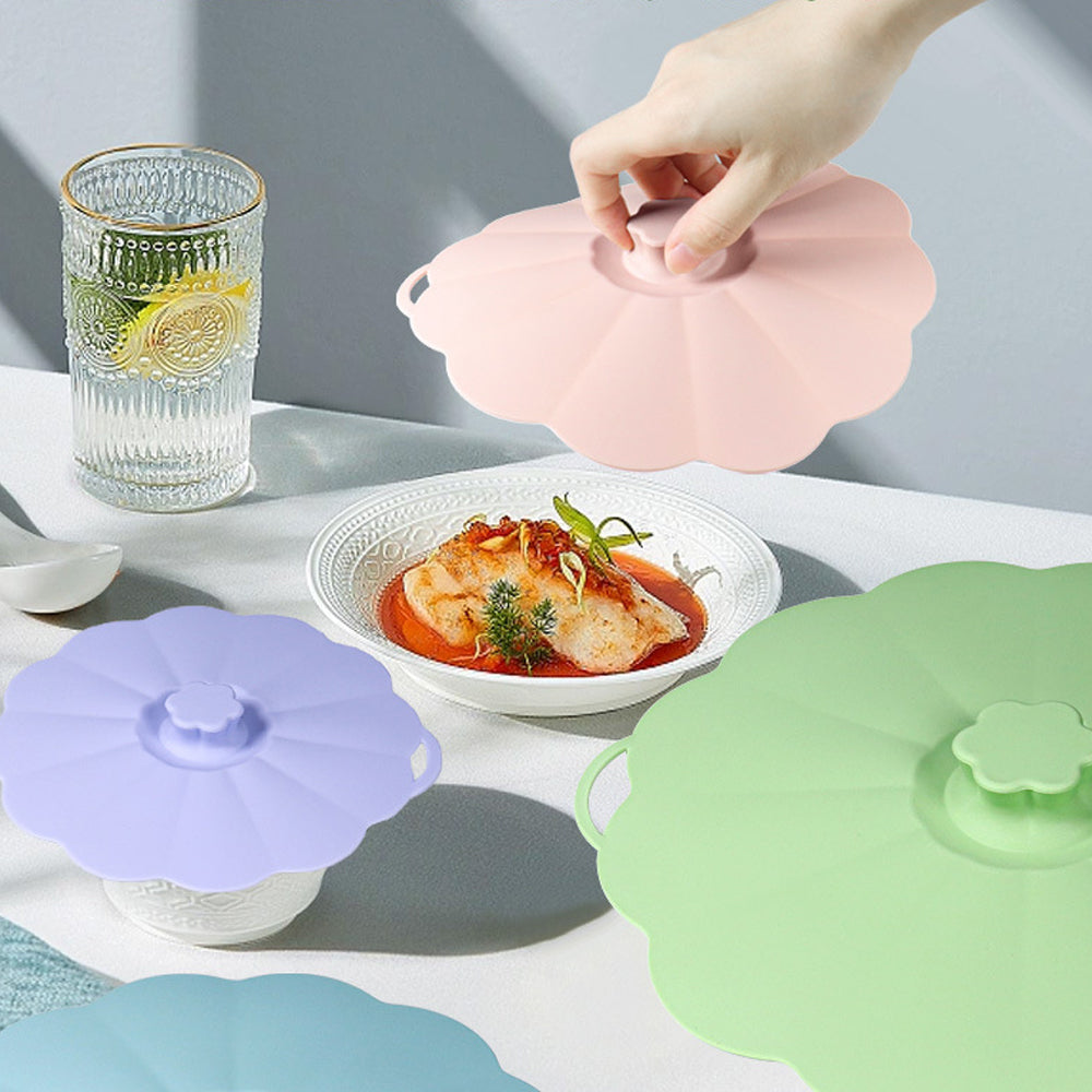 Set of 5 Reusable Silicone Lids Covers for Cups Bowls Pots