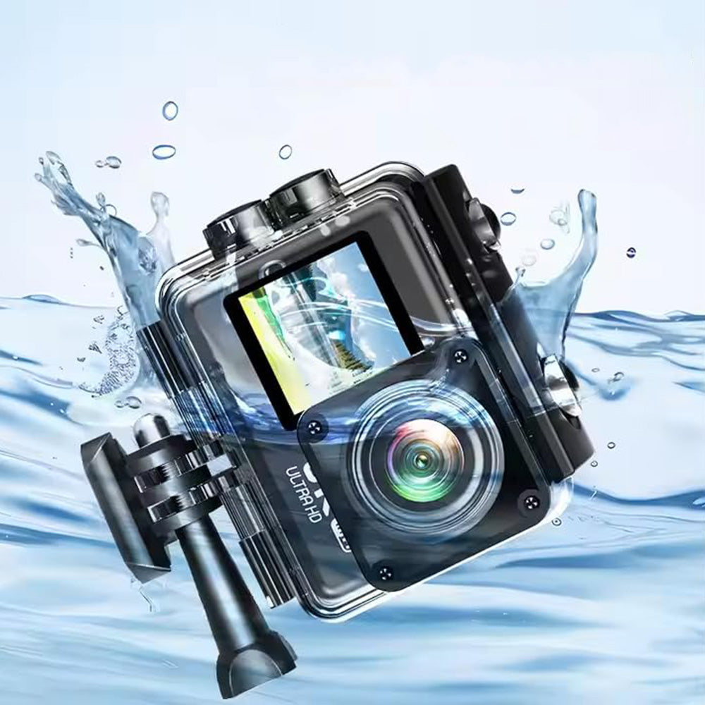 5K 6K 8K 30FPS Action Camera with Waterproof Case Dual Screens and EIS Stabilization