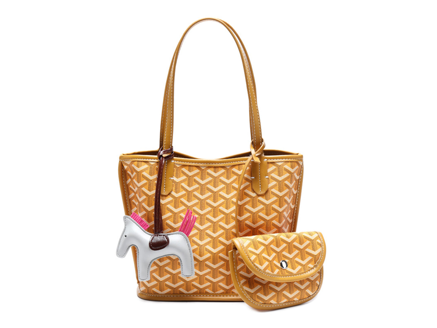 Women's Goyard Inspired Tote Bag with Wallet