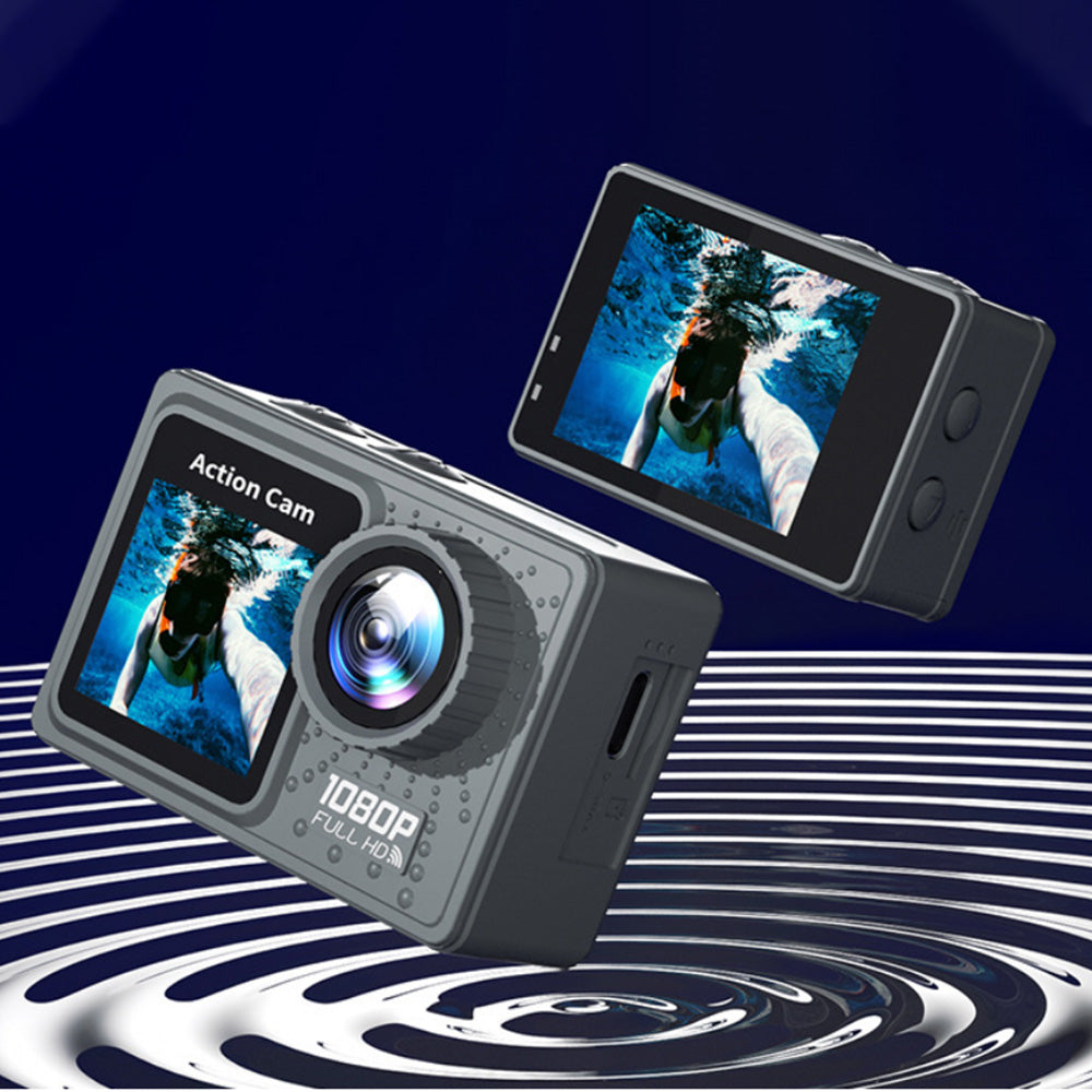 Water-Resistant Sports Underwater Camera HD 1080P Recorder Camcorder with 32G TF Card