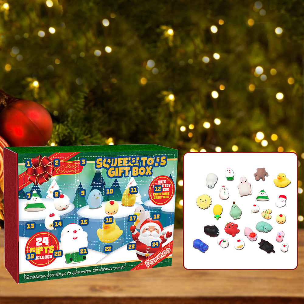 24Days Christmas Advent Calendar Mochi Animals Squishy Toys Christmas Party Favor Gifts