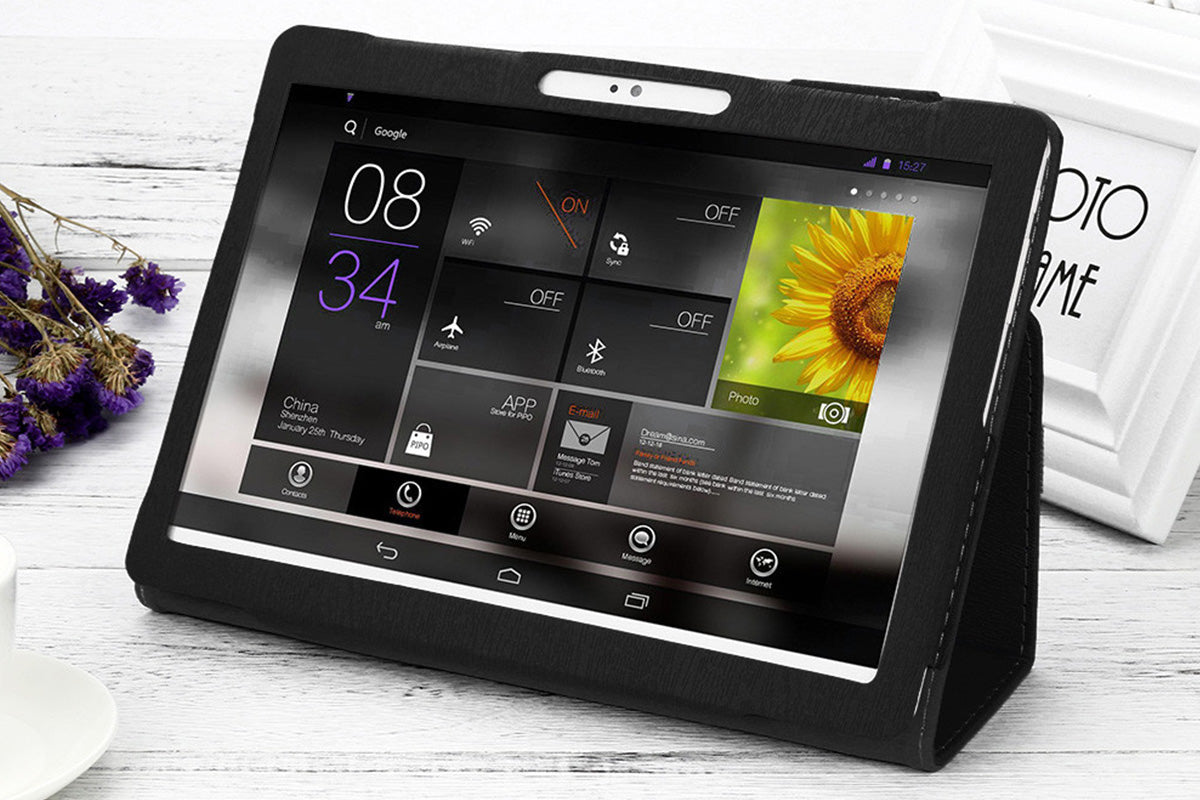 Universal 10 10.1 Inch Android Tablet Case Rotatable Multiple Viewing Stand Case-Blue