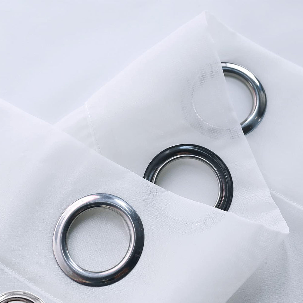 White Outdoor Sheer Curtains for Patio Water-Resistant