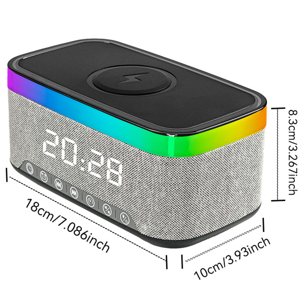 Wireless Phone Charger Bluetooth Speaker Smart Alarm Clock Radio