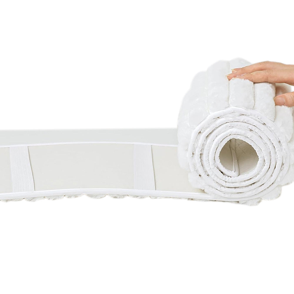 White Christmas Tree Collar With Stripe Textured Pattern Christmas Tree Skirt Base