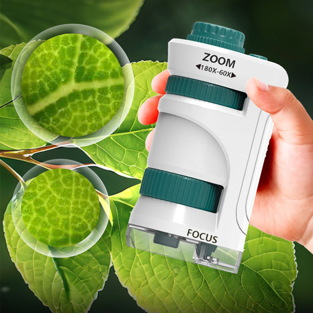 Handheld Pocket Microscope Science Toys 60X-180X Portable Microscope