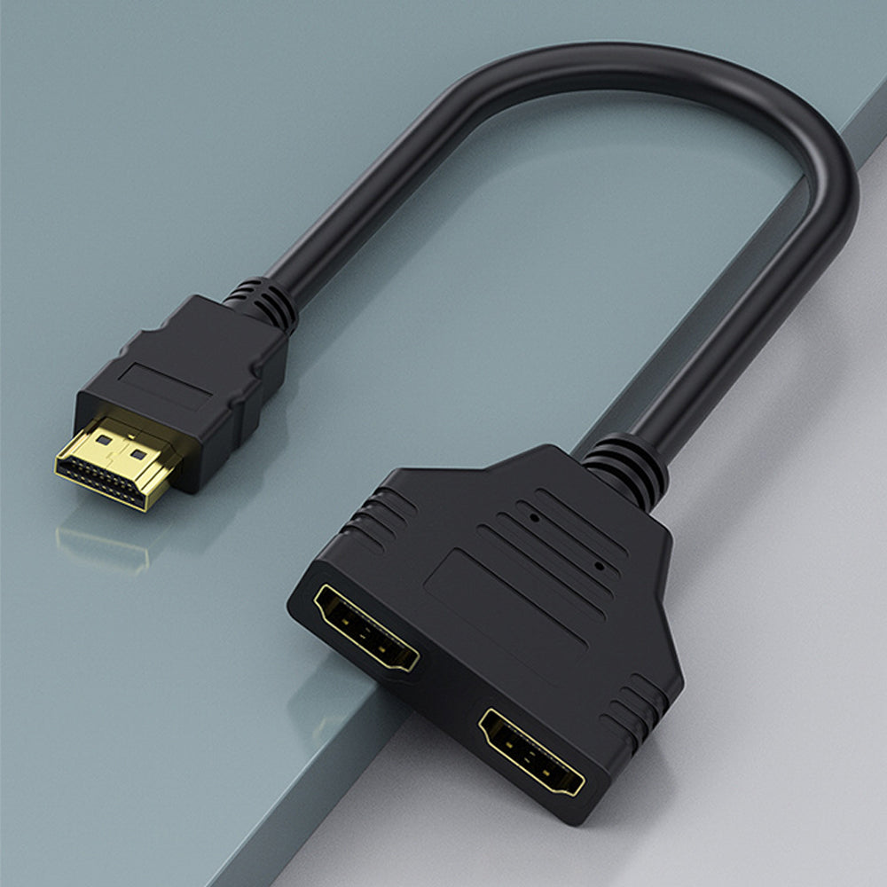 HDMI Splitter Adapter Cable 1 in 2 Out Male to Dual Female 1080P