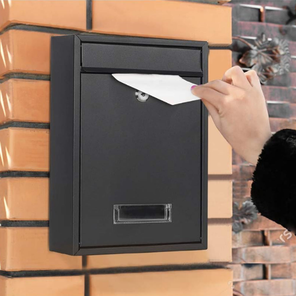 Wall Mounted Mail Letter Box Lockable Steel Post Mailbox Large Postbox