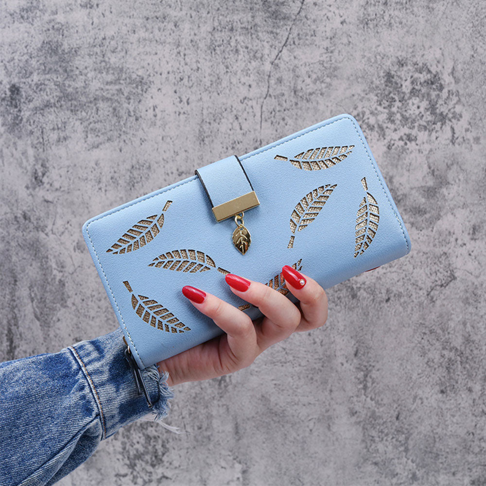 Long PU Travel Wallet Card Holder Phone Clutch Purse
