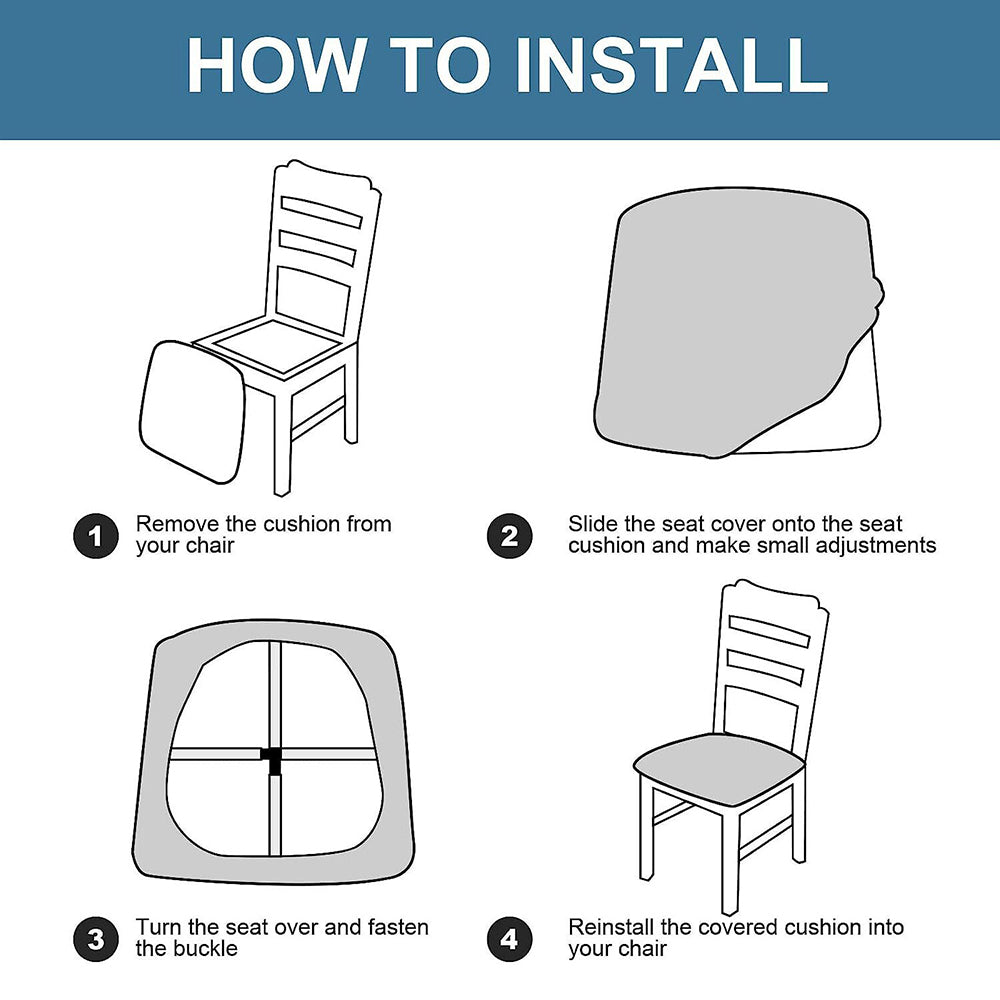 Water Resistant Stretchable Dining Chair Seat Covers