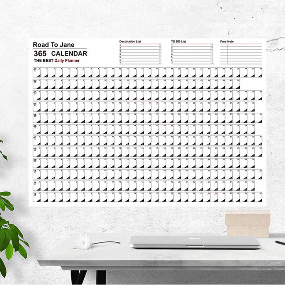 2Pcs Annual Wall Daily Schedule Countdown Calenders