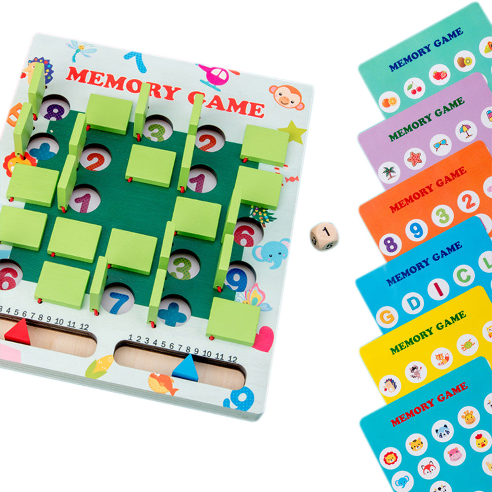 Wooden Memory Match Game - Montessori Educational Toy for Under 14 Years Old