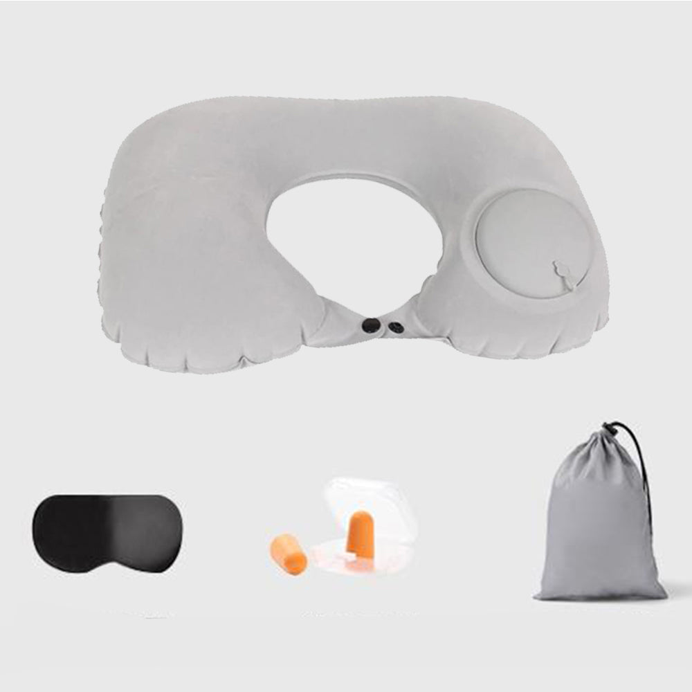 Press Type Inflatable U-Shaped Travel Neck Rest Pillow