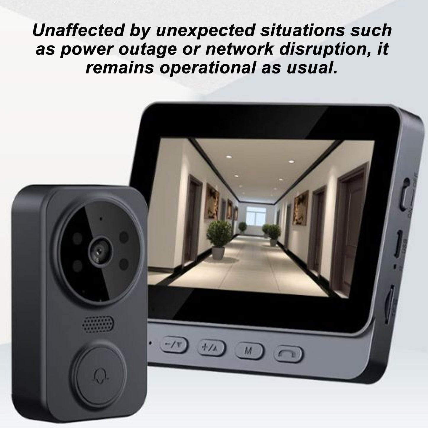 Wireless WiFi 1080P Video Doorbell Camera with Monitor 2 Way Audio Infrared Night Vision 2.4GHz 120 Degree Lens