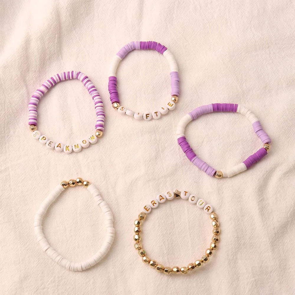 5Pcs Taylor Inspired Beaded Bracelets Fans Friendship Bracelets Gifts for Music Lovers