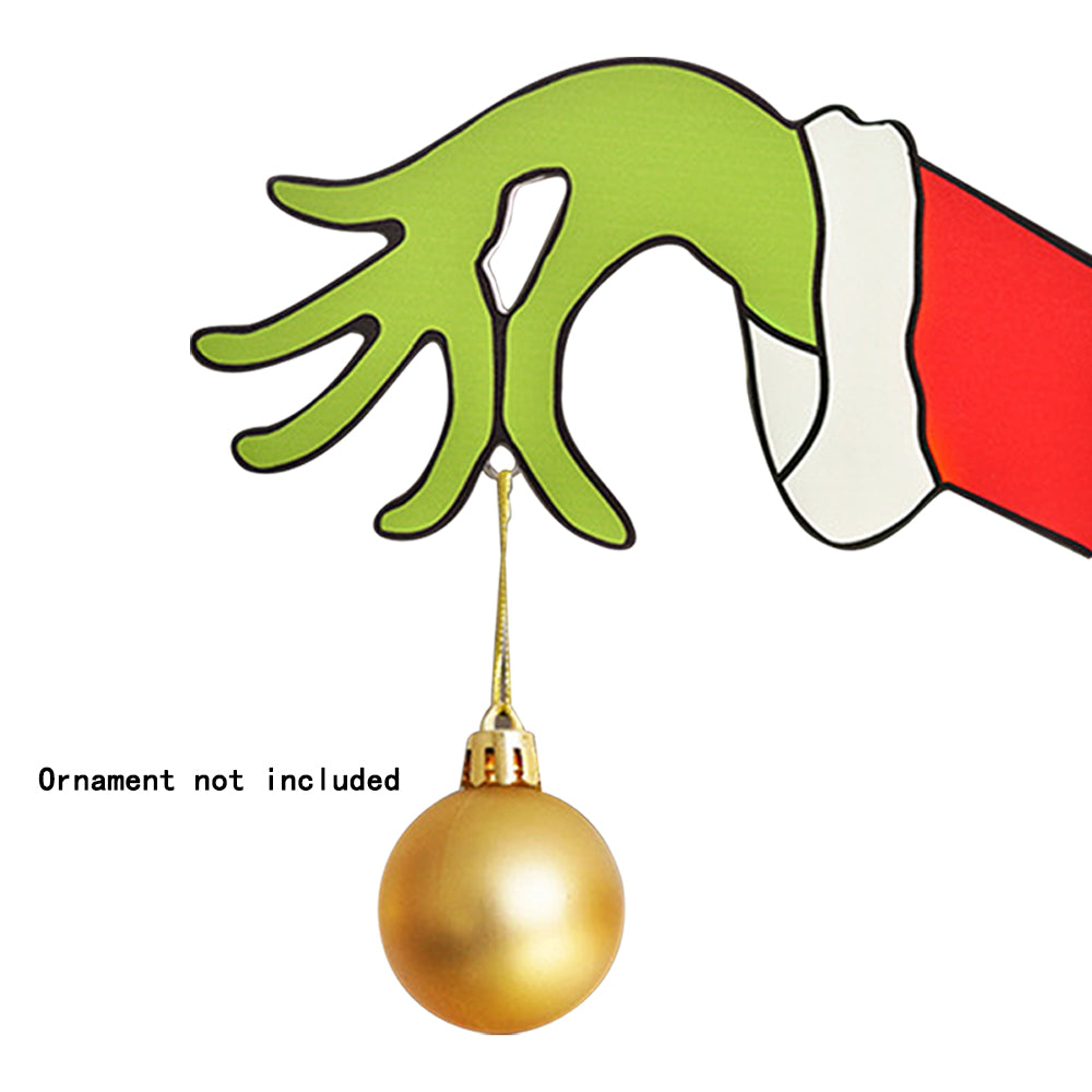 Christmas Grinch Hand Door Ornaments Christmas Door Sticker Hanging Sign Xmas Wall Decor