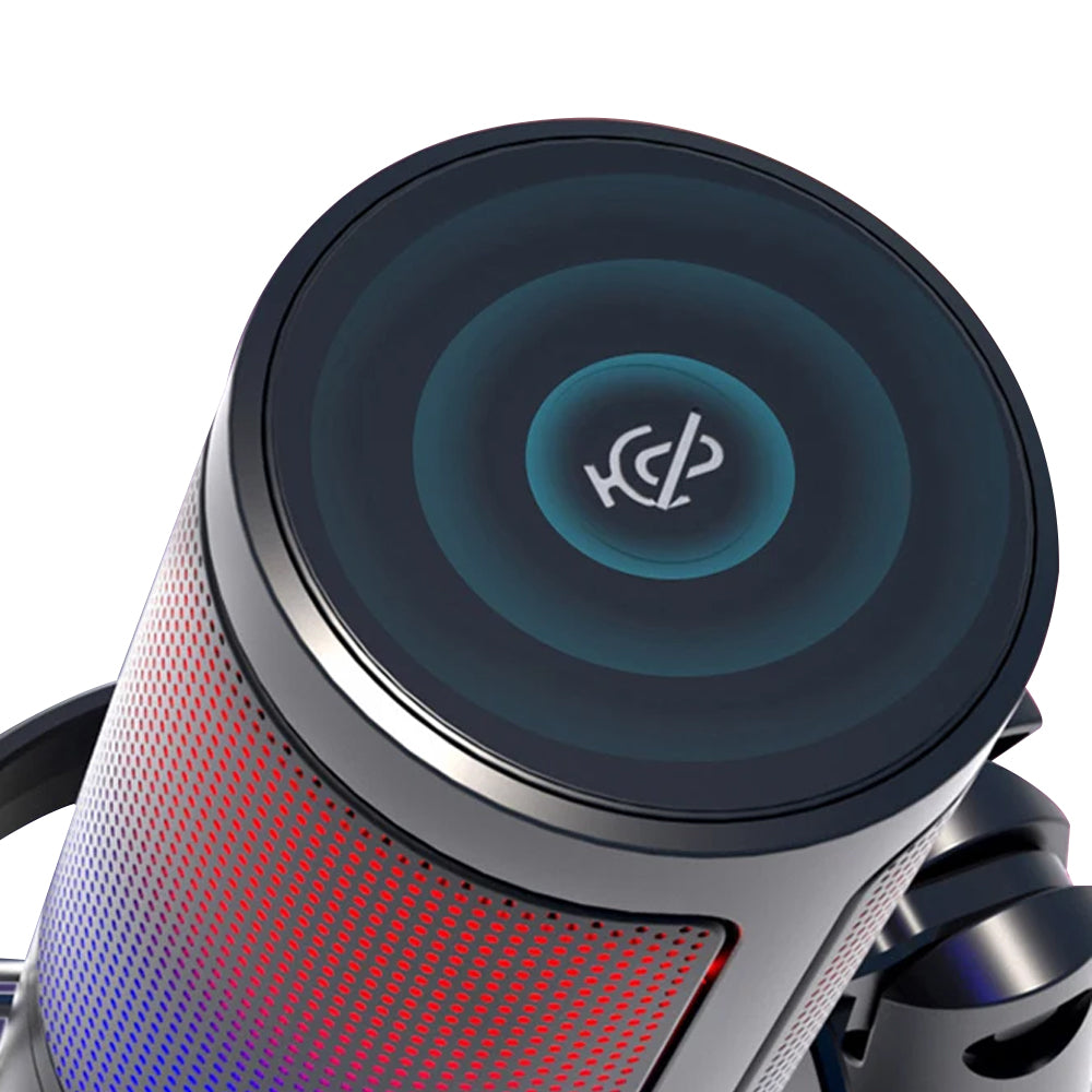 USB Gaming Condenser Microphone with RGB Light for Recording Streaming
