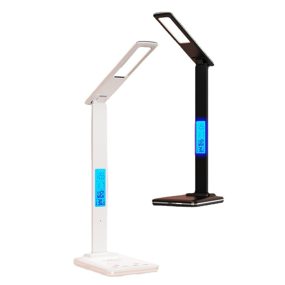 Foldable Desk Lamp with Wireless Charger USB Port and Digital Clock