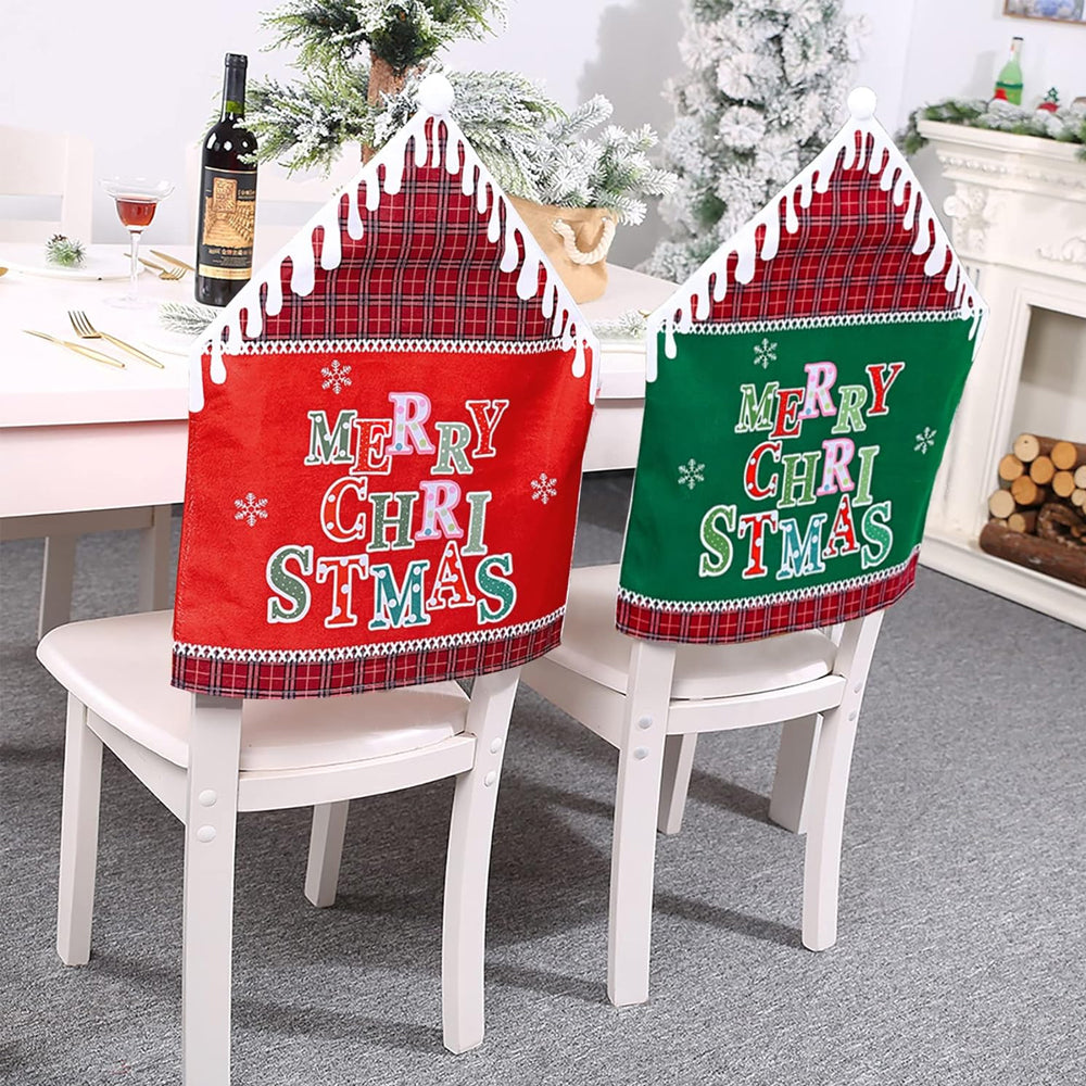 2Pcs MERRY CHRISTMAS Chair Back Cover