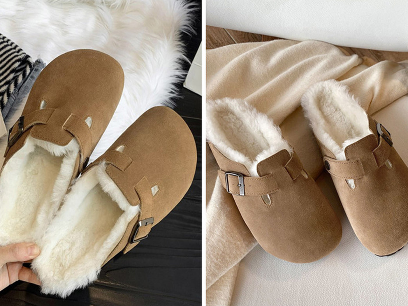 Faux Fur Shearling Birkenstock Inspired Mules